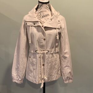 LOFT Beige Natural Linen Color Utility Jacket Women’s XS Extra Small